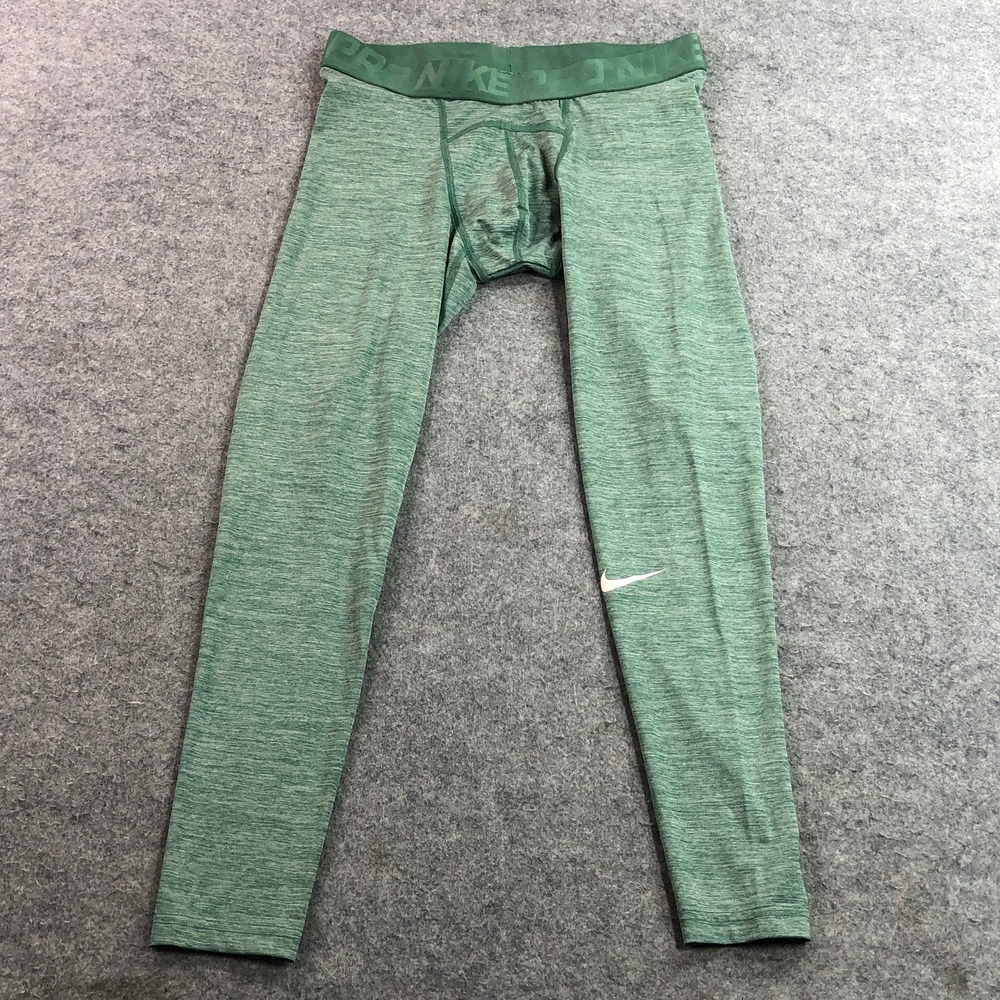 Nike Mens Pro Dri-FIT Compression Leggings Medium Green Heather Space Dye Tights